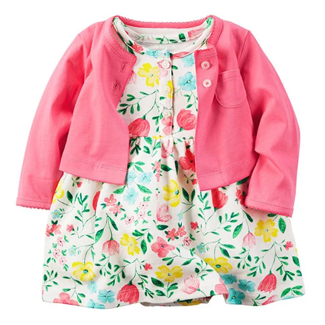 

Baby Girls Clothing Set Dress Bodysuit 2pcs(long Sleeve Vest + Dress Bodysuit) Bebes Corter Toddler