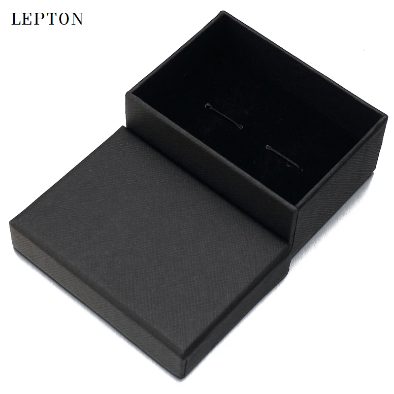 Lepton Black Paper Cufflinks Boxes 30 PCS/Lots High Quality Black matte paper Jewelry Boxes Cuff links Carrying Case wholesale