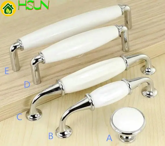 

Ceramic Handle Drawer Pulls Knobs Handles Cabinet Knobs Handles Kitchen Furniture Handle Pull Knob Hardware Silver White 96 128