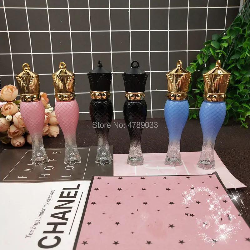 

10/30/50pcs Empty Lip Gloss Tubes Crown Mermaid Lip Bottle Clear Cosmetic Containers Travel Portable Transparent Bottle brush