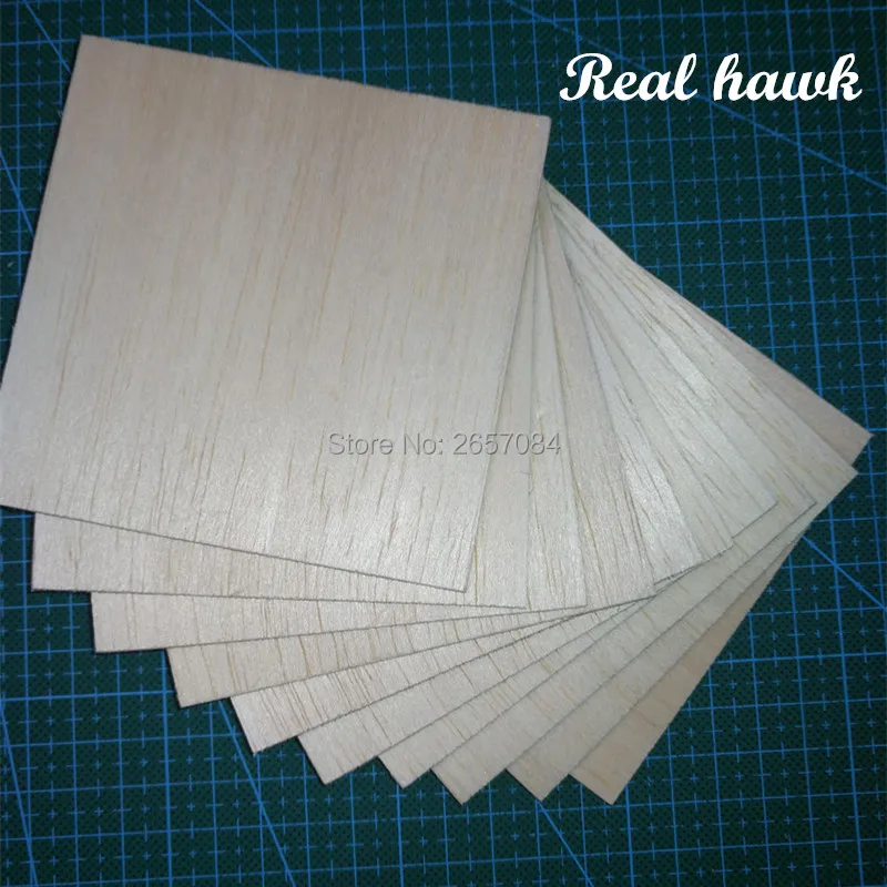 AAA+ Balsa Wood Sheets ply100mm long 100mm wide 0.75/1/1.5/2/2.5/3mm thick 10 pcs/lot for airplane/boat model DIY