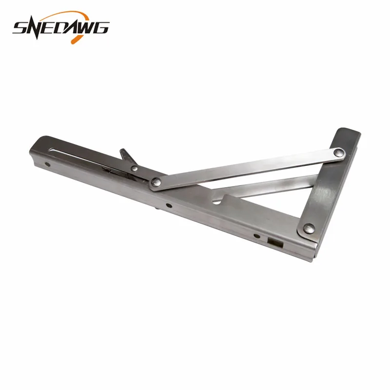 2pcs Stainless Steel Triangular Bracket 8/10/12/14inch Folding Triangle Bracket Support Bench DIY Bookshelf Bracket for Table