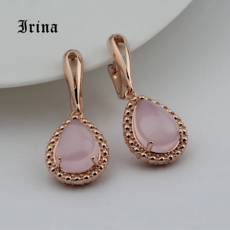 Irina 5 Color Classic Water Drop Glass Stone Beads Crystal Pendant Dangler Dangle Earring Women Jewelry Decoration