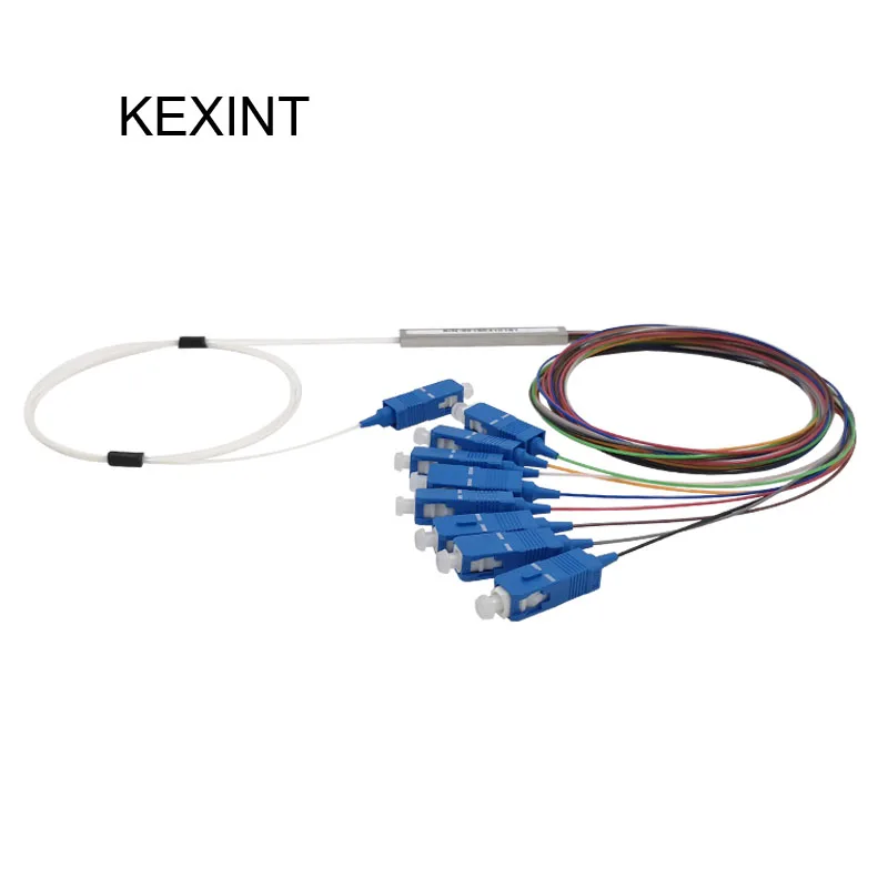 KEXINT Wholesale PLC Splitter 1X8 mini module   0.9 1m  bare modular type splitter  with connector sc/upc / 10Pieces