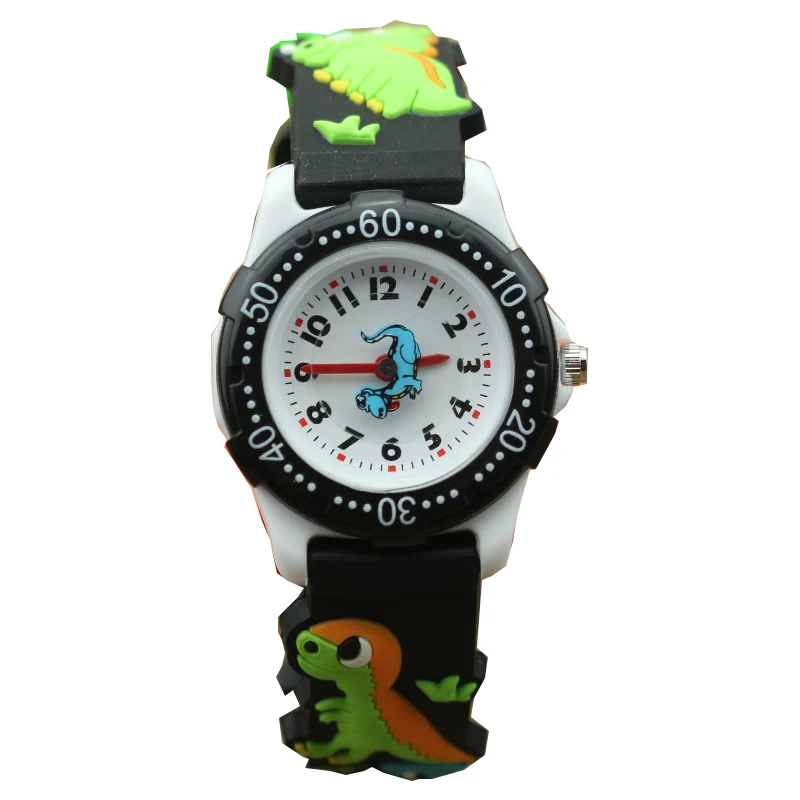 NAZEYT-Reloj de dibujos animados en 3D para niños y niñas, pulsera de cuarzo con correa de silicona y dinosaurio, regalo para estudiantes