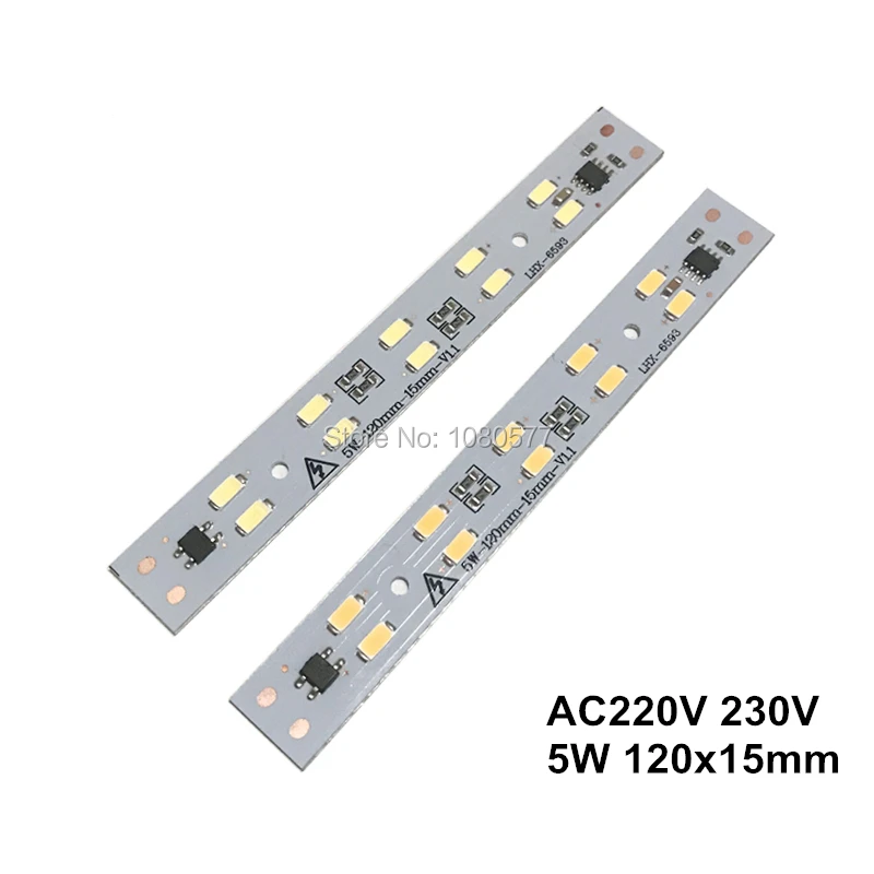 10pcs AC 220V 230V T5 T8 LED Tube Bar Rigid Strip Free Driver 5W 6W 10W AC220V SMD 5730 LED PCB White / Warm White Light Source