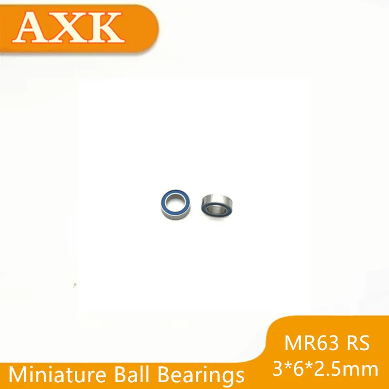 

New Mr63-2rs Bearing Abec-3 10pcs 3x6x2.5 Mm Miniature Mr63rs Ball Bearings Blue Sealed L-630dd