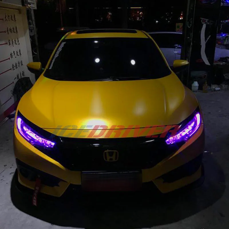 Icedriver for Honda Civic DRL RGB multicolor LED boards Tenth generation daytime running lights Red RGBW Demon Eye lighting bulb