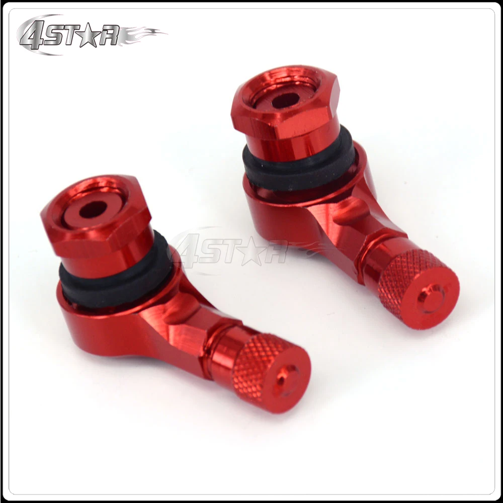 2pcs Universal Motorcycle Aluminum Wheels Tire Tyre Valve Stems Caps 90 Degree For YAMAHA R1 R6 FZ6R XJ6S XJR400 FZ1 FZR400