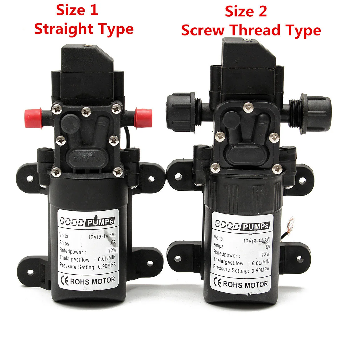 Стабильный мембранный Водяной насос высокого давления, 12 В 6 А 72 Вт 130 фунтов на кв. дюйм 6 л/мин, защита от давления, распылитель для автофургона, лодки