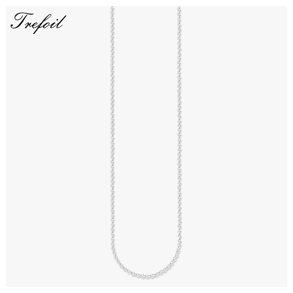 Silver Round Belcher Chain Necklace,Ketting Fashion Jewelry Trendy Basic Accessories 925 Sterling Silver Chains Gift For Women