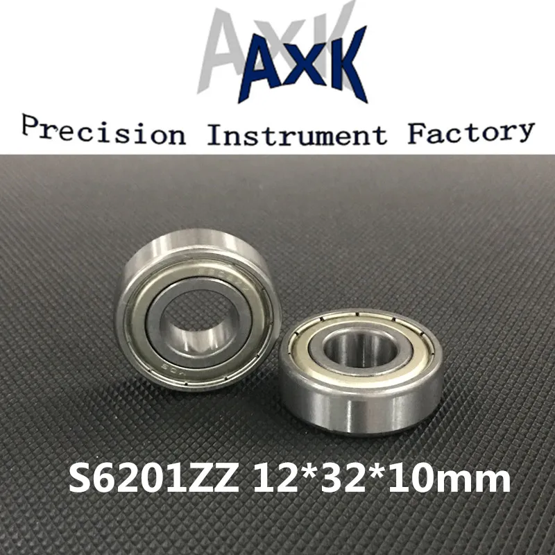 

Free Shipping S6201zz Abec-3 (10pcs) 12x32x10mm Stainless Steel Ball Bearing Miniature S6201z Roulement A Bille Rodamientos