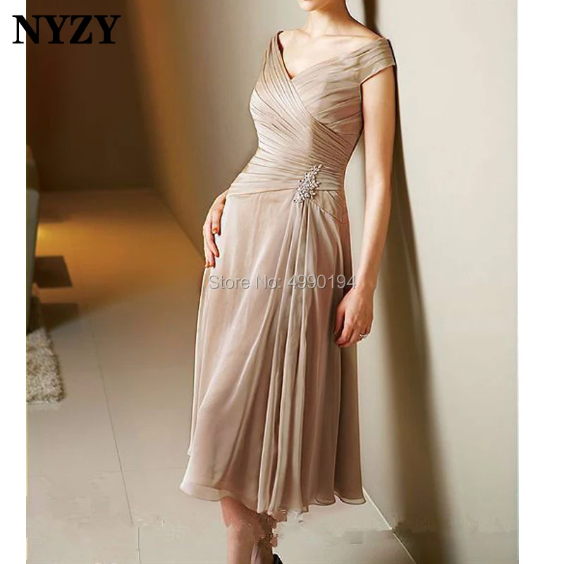 NYZY-vestido de gasa M135 para mujer, prenda sencilla de verano para fiesta, boda, invitados, té, champán, madre de la novia, novio, barato