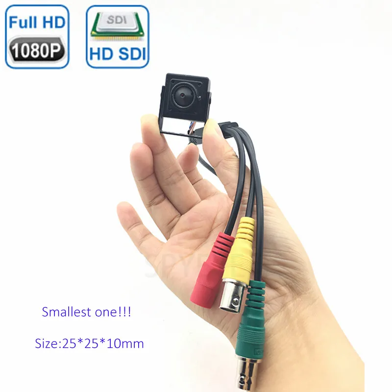 1080P High-Definition Real-Time Super Mini Square Size 25x25x10mm Smallest Hide Megapixel HD-SDI Camera For Equipment Covert