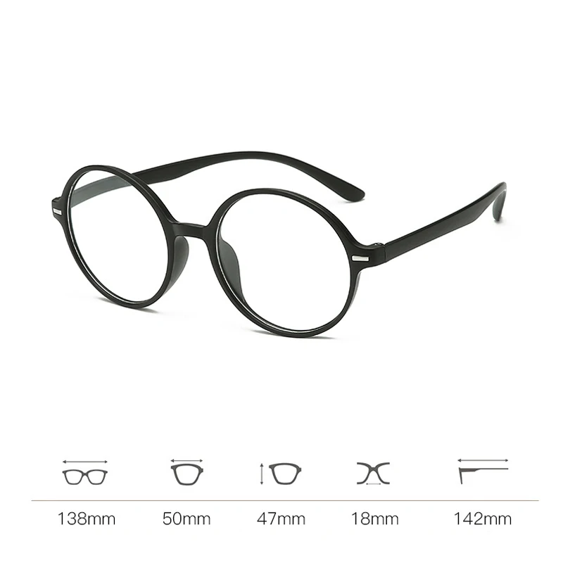 iboode Reading Glasses Men Women TR90 Ultralight Resin Round Frame Hyperopia Presbyopic Eyeglasses Presbyopia Eyewear Unisex New