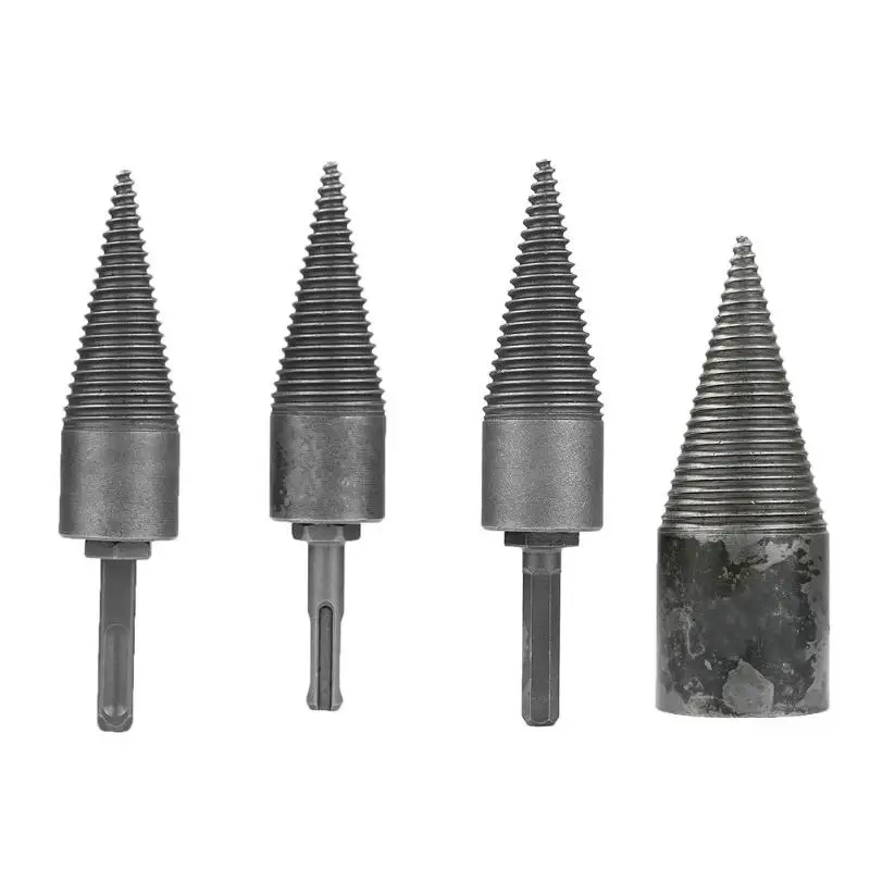 Firewood Machine Drill Wood Cone Reamer Punch Driver Drill Bit Split Drilling Tool High Hardness Home Electric Firewood Drill