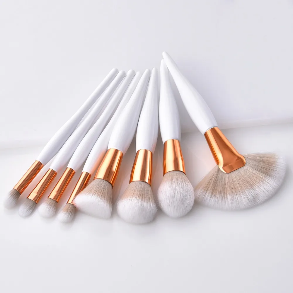 Portable 8pcs makeup brushes set wood handle soft nylon brush head pro make-up tools & accessories for eye shadow 30sets/lot DH