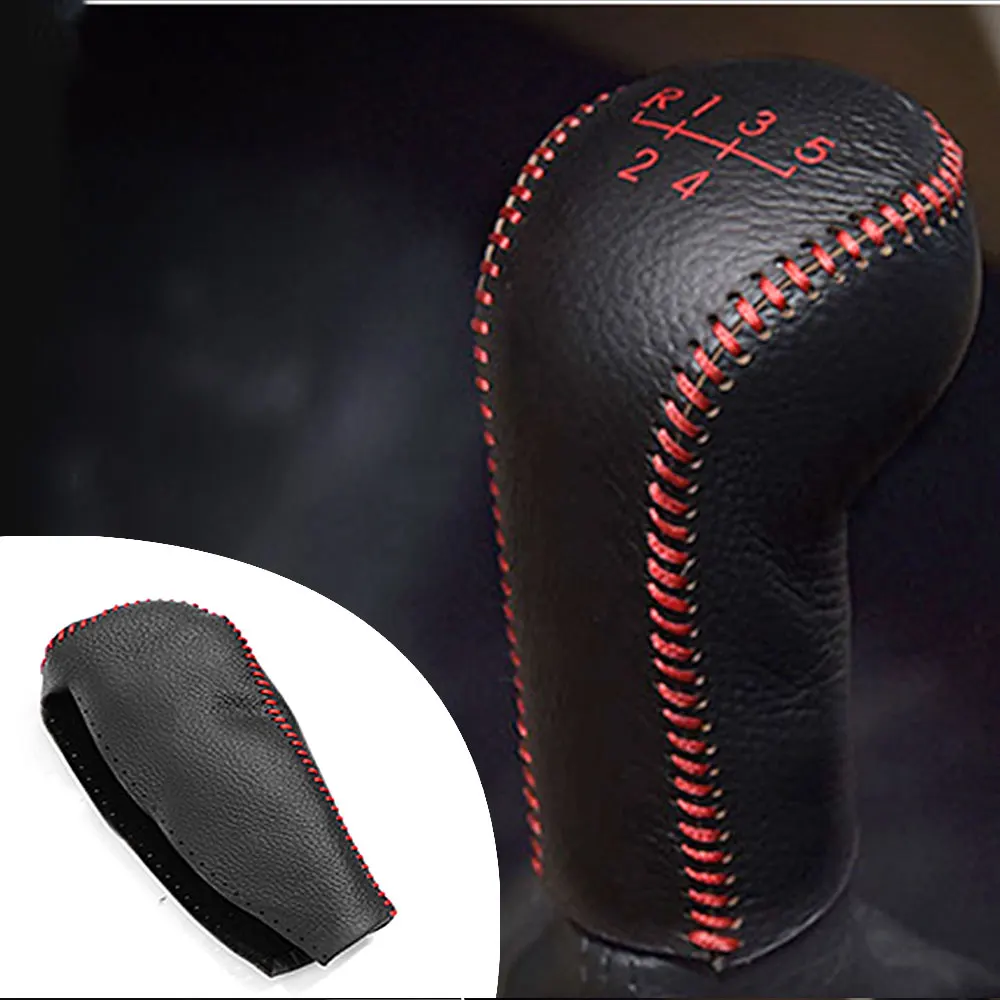 For SKODA Fabia 2008-2012 1pc PU Leather Hand Brake Shift Knob Cover Gear Case Car Interior Decor Shift Knob Shell