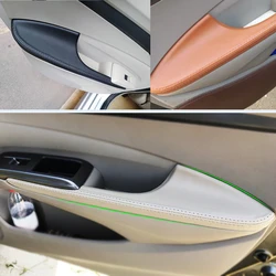 4pcs Car Styling Microfiber Leather Interior Door Armrest Panel Cover Trim For Honda City 2008 2009 2010 2011 2012 2013 2014