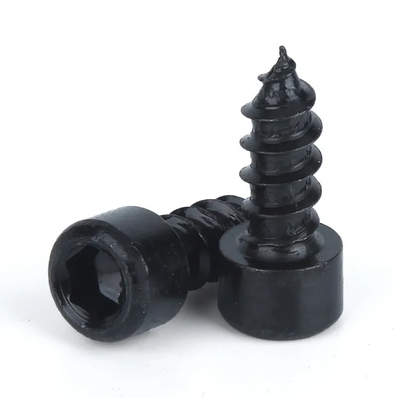 50pcs/lot Din912 M2 M2.6 M3 M3.5 M4 Black Hex Socket Cap Self Tapping Screw