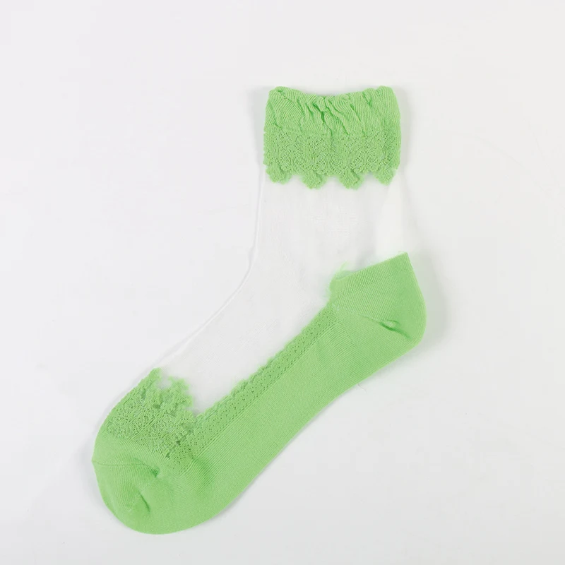 DONG AI-Calcetines transpirables y transparentes para mujer, medias de seda de cristal, coloridas, ajustadas, clásicas, modernas y cómodas