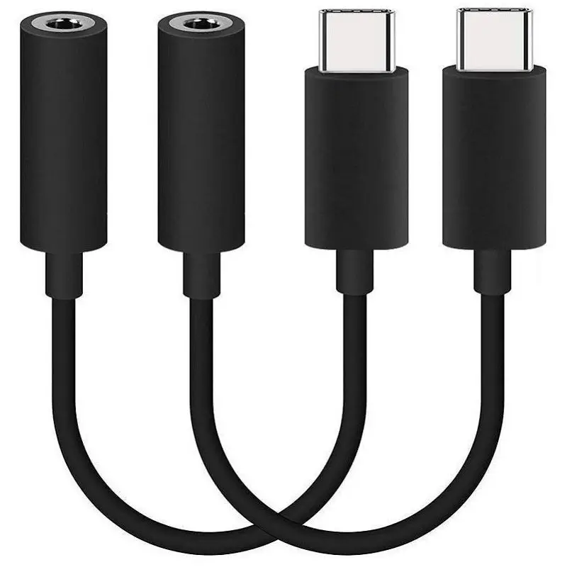 2 pacote usb c a 3.5mm adaptador de fone de ouvido jack, tipo c macho a 3.5mm fêmea aux jack conversor de fone de ouvido estéreo, telefone compatível