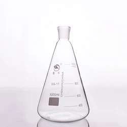 Matraz cónico con boca puesta a tierra estándar, capacidad de 1000ml, Junta 24/29, matraz erleneyer con marca de verificación