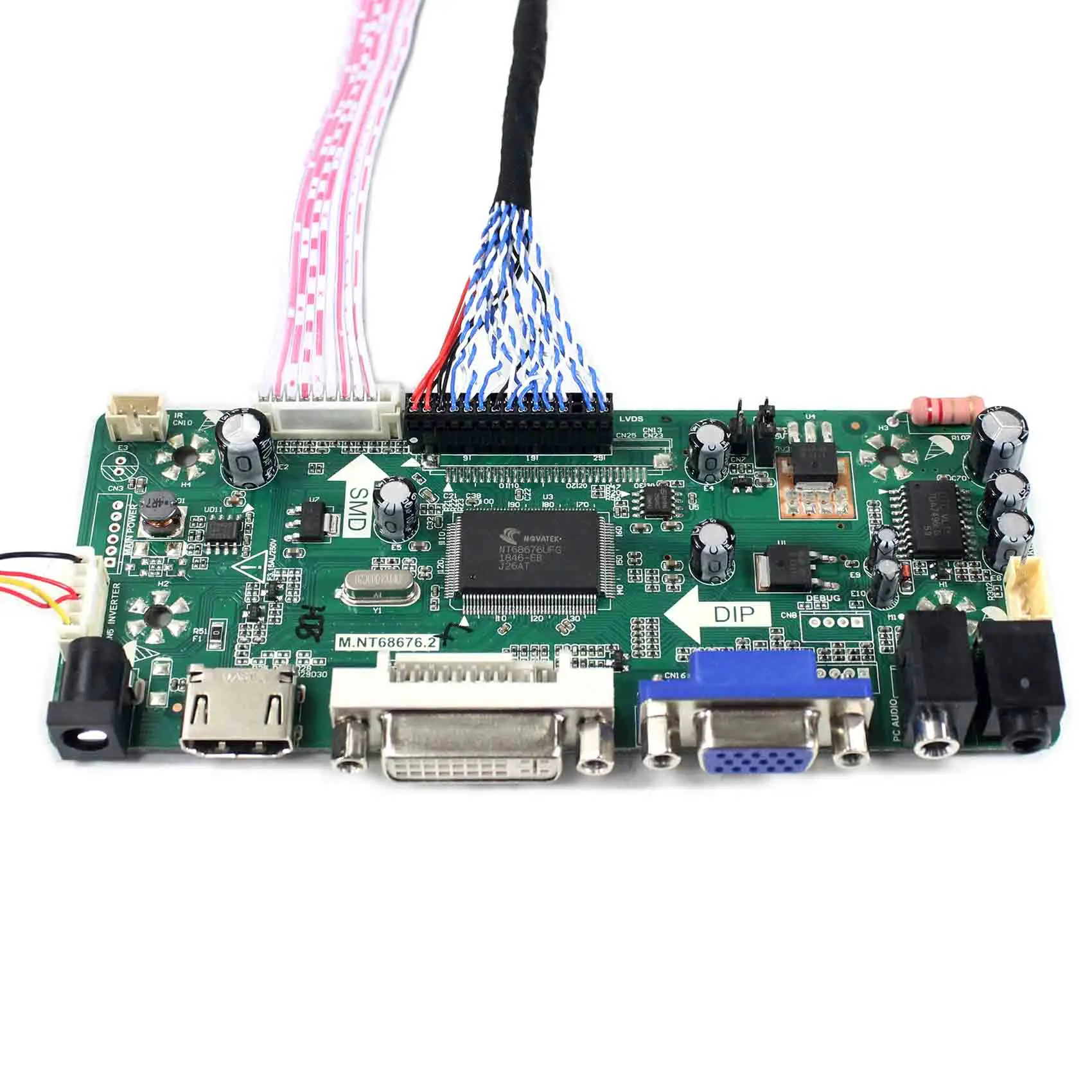 لوحة تحكم عالية الدقة VGA DVI M.NT68676 لشاشة LCD واجهة إشارة G156HAN02.1 LVDS