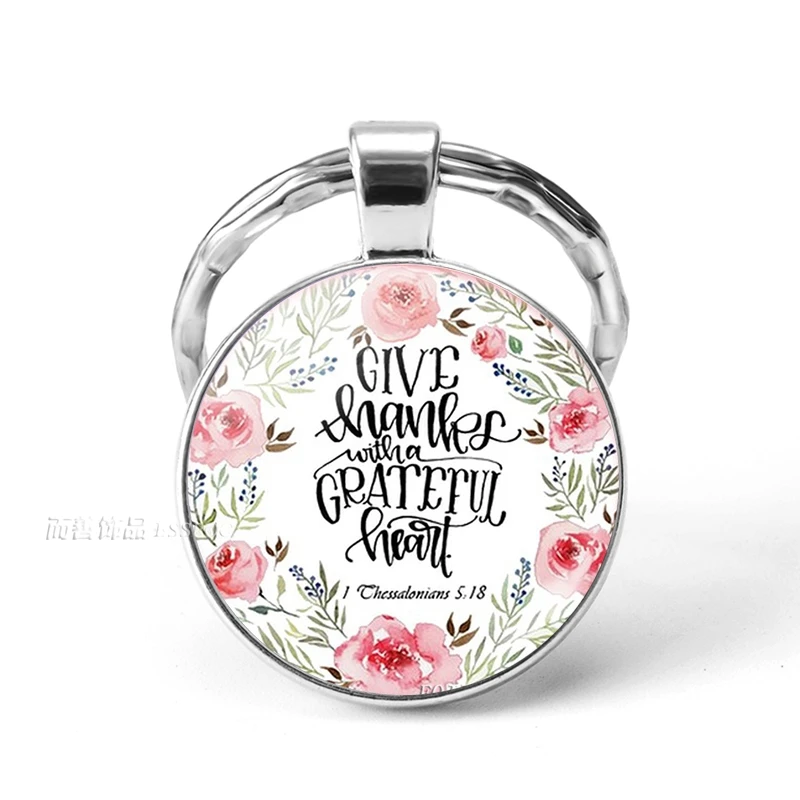 Bible Verse Psalm Keychain Pendant Key Chain Key Rings Key Fob Inspirational Quote Jewelry Christian Party Favor Gift