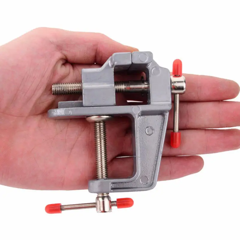 30mm Aluminum Alloy Small Jewelry Hobby Clamp On Table Bench Vise DIY Craft Tool Mini Vise