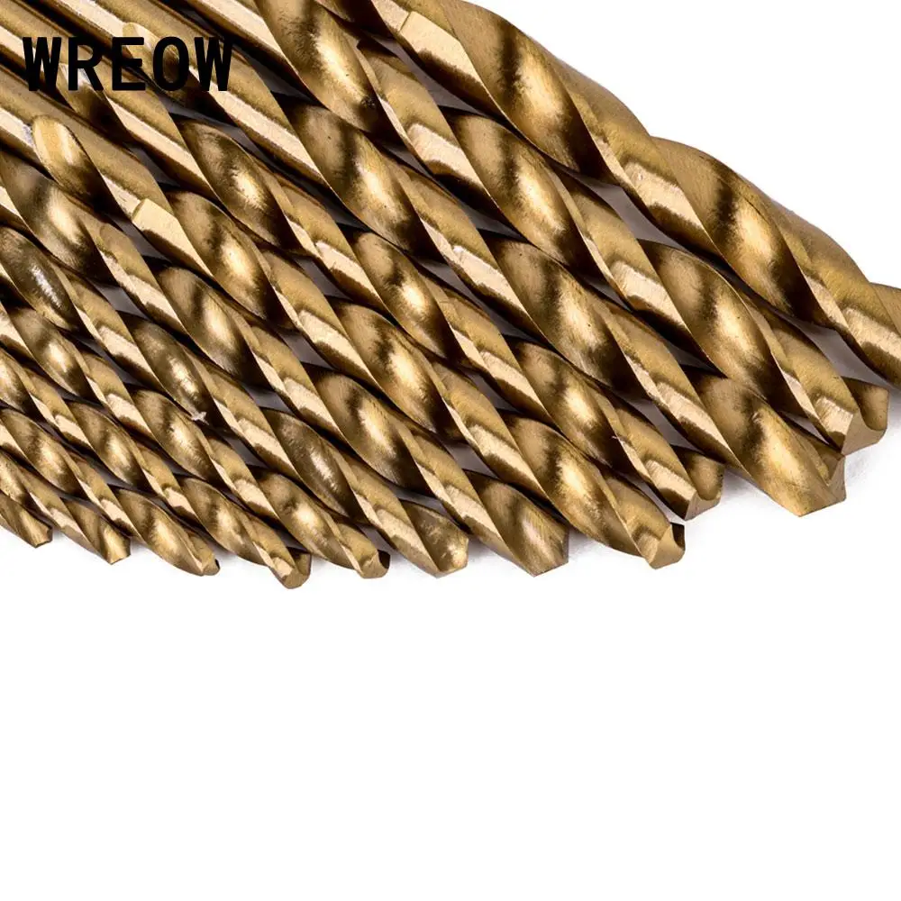 ไทเทเนียมเคลือบ13PCS 1.5-6.5Mm HSS Straight Shank Twist Set Mata Bor เลื่อยตัดเครื่องมืออลูมิเนียมโลหะงานไม้เครื่องมือ