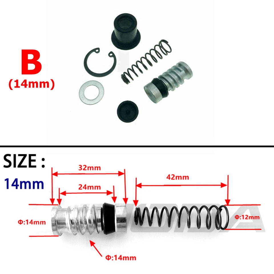 Motorcycle Clutch Brake Pump 12.7mm 11mm 14mm 16mm Piston Plunger Repair Kits Set Master Cylinder Piston Rigs Repair Accessories