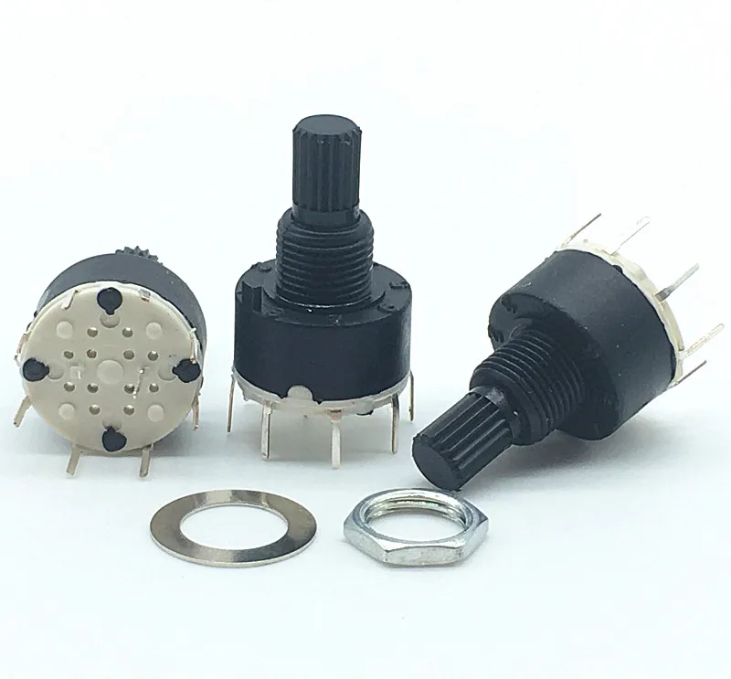 5pcs SR16 Plastic 16MM Rotary Band switch 1 Pole 5 6 8 position Handle Length 15MM Axis band switch 2 Pole 3 4 Position