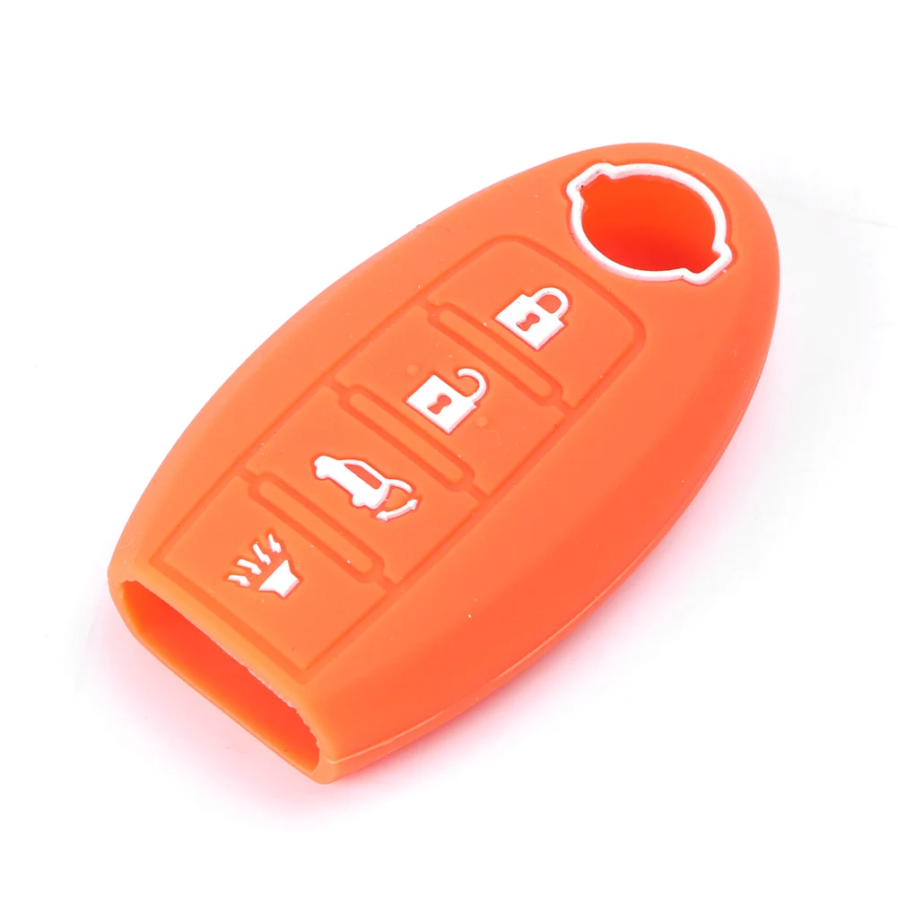 Remote Key Shell Fob Case Silicone Cover Holder 4 BTN for Nissan Altima Rogue Sentra 370Z Maxima Murano Pathfinder Versa Teana