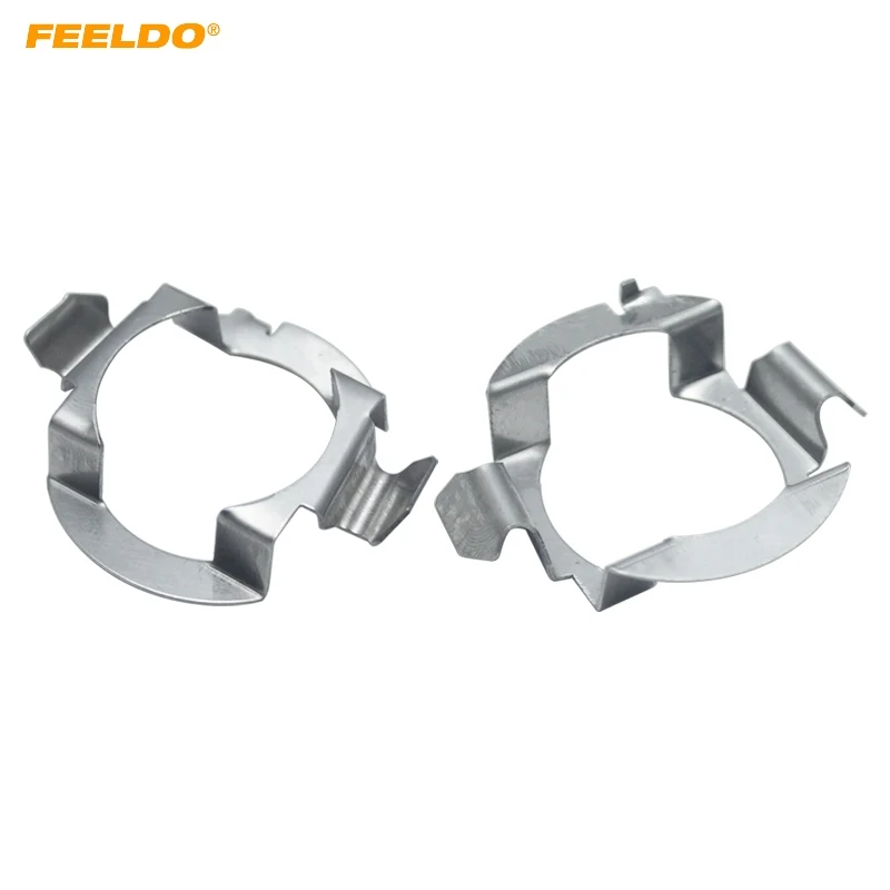 FEELDO 2x H7 LED Headlight Lamp Retainers Metal Clip Holder For Audi A3 A4L A6L Q3 Q5 Q7 Sline Buick LED Bulb Base Adapter