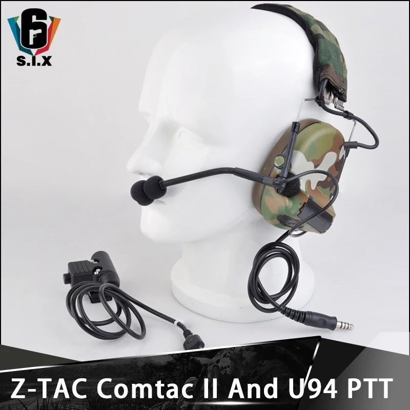 

Tactical Comtac II Headphones Military Airsoft Tactical Headset U94 PTT For Kenwood Midland