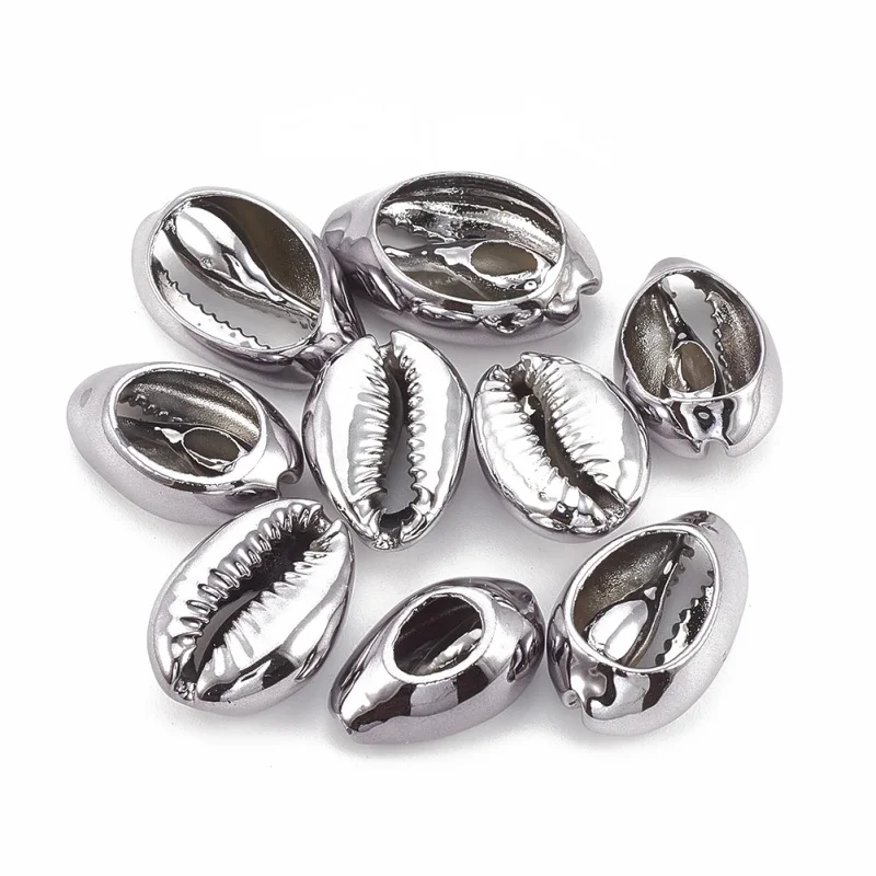 10PCS Electroplated Cowrie Shell Beads Undrilled Beads for Jewelry Making DIY Accessories 17~21x11~14x6~8mm