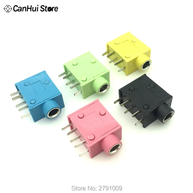 10Pcs PJ215 PJ325 3.5mm Five colours Stereo Headphone Connector Adapter Power Plug Audio Video Jack Socket Plug PJ-215