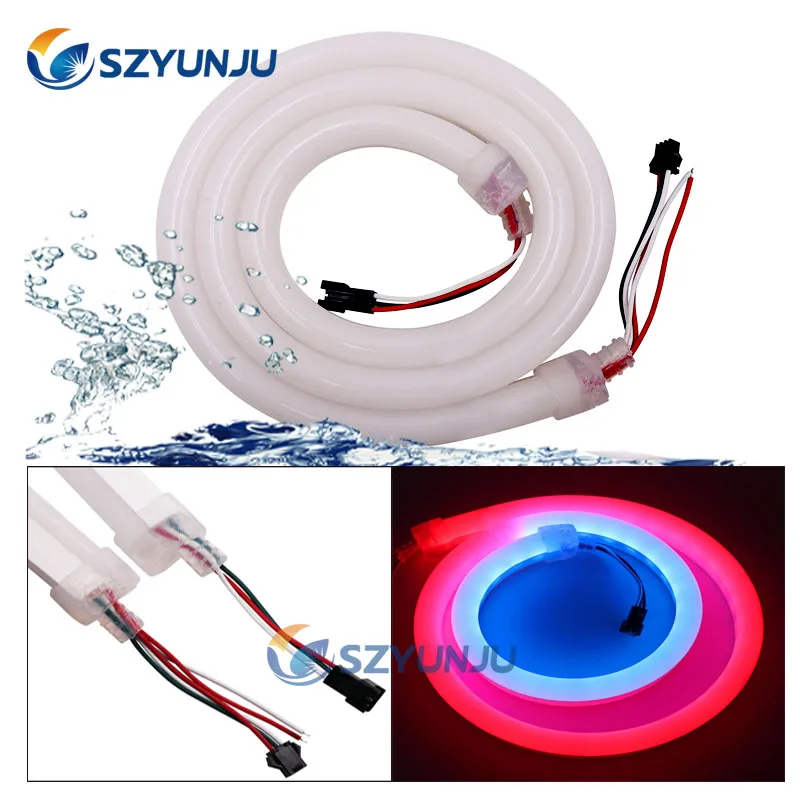 

DC 5V 12V 24V WS2812B SK6812 WS2811 1m 2m 3m 5m 10M led Neon Rope RGB Pixel Light 60leds/m Silicon Waterproof Neon Strip