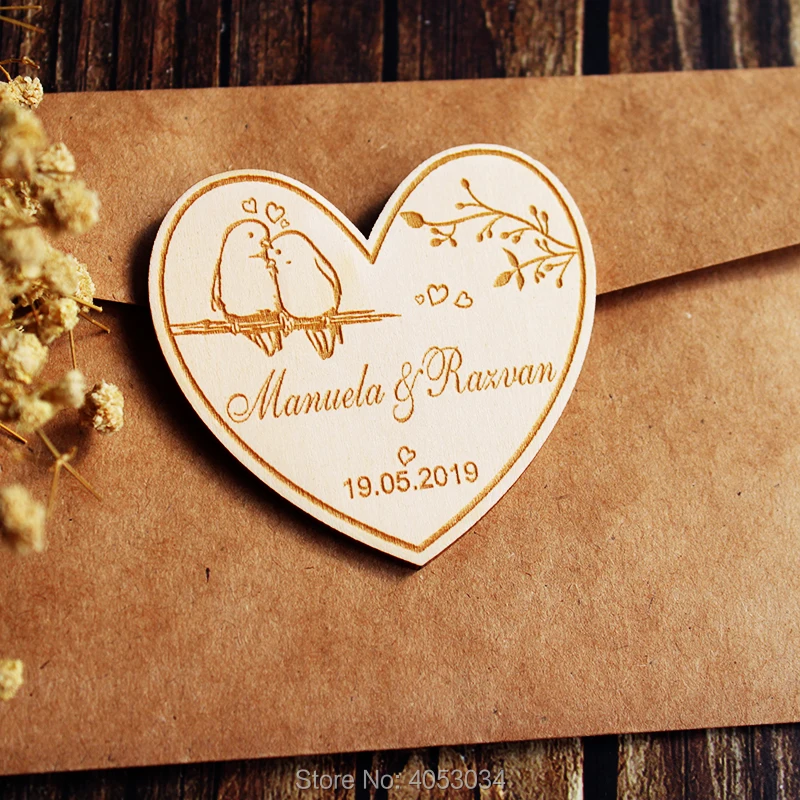 

Heart Shape Save-The-Date-Love Birds Save the Date Magnets-Love Birds Wedding Decor-Rustic Wedding-Rustic Wedding Gift