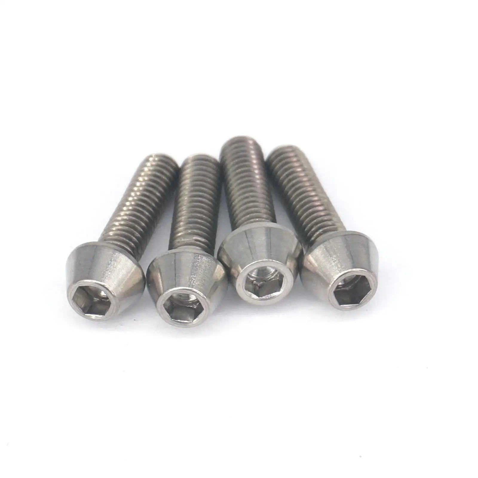 

4 PCS M4x15mm Ti GR5 Titanium Cone head Bolts For Bike Rear Derailleur