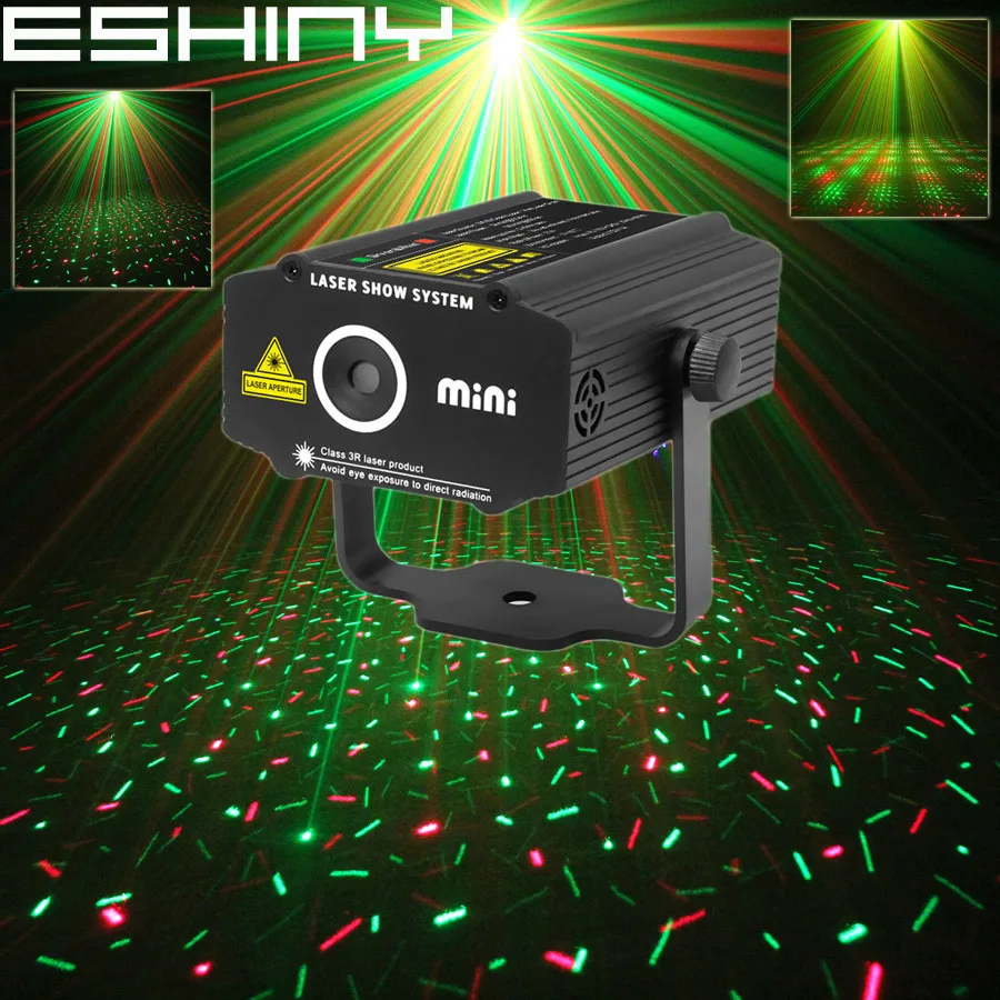 ESHINY Mini R&G Laser Projector Full Stars Sky Home Party DJ Club Dance bar Disco Effect Xmas Stage lighting Light Show P1D2