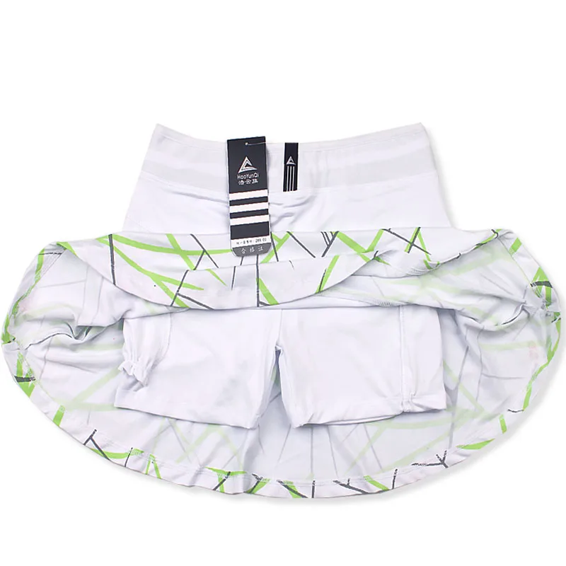 Women\'s Sports Tennis Skort Short Girls Badminton Skirt with Safety Shorts Striped Tennis Workout Gym Skirt Built-in Pocket