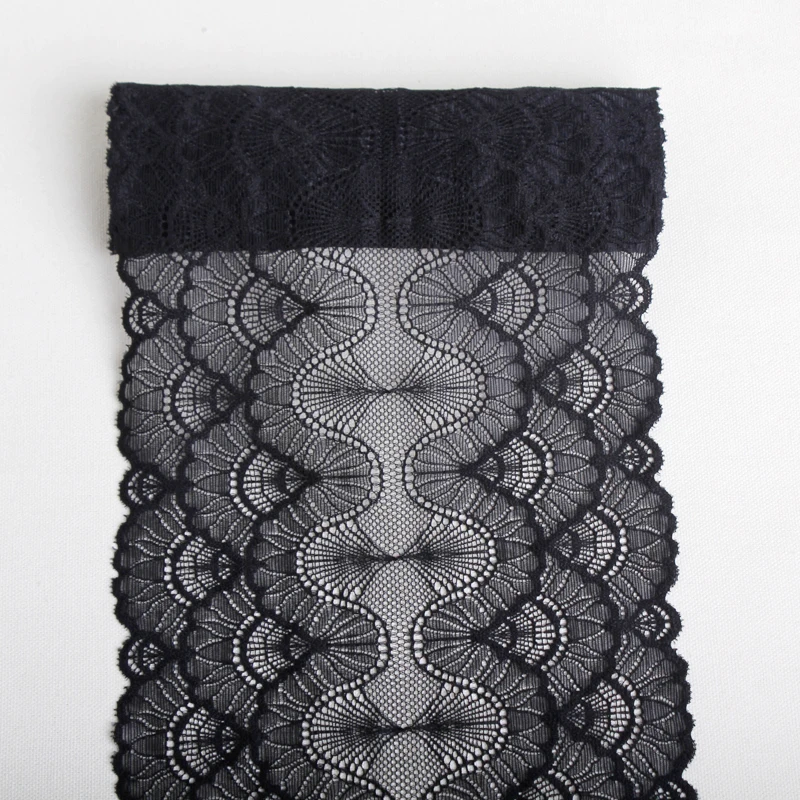 15Yards18cm black Elastic mesh Lace Trims underwear Women's Bra Stretch lace Fabrics Decorative Clothing  Sewing Accessories DIY