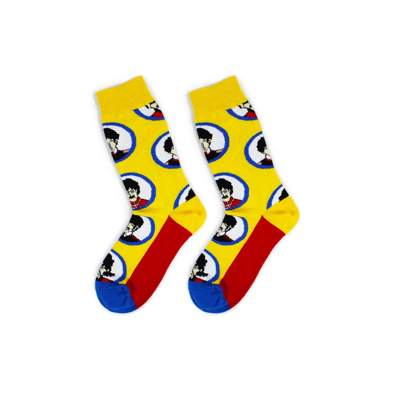 New Casual Combed Cotton Men\'s Socks Tend Harajuku Street Hip Hop Funny Happy Socks Colorful Plaid Pattern Socks For Men