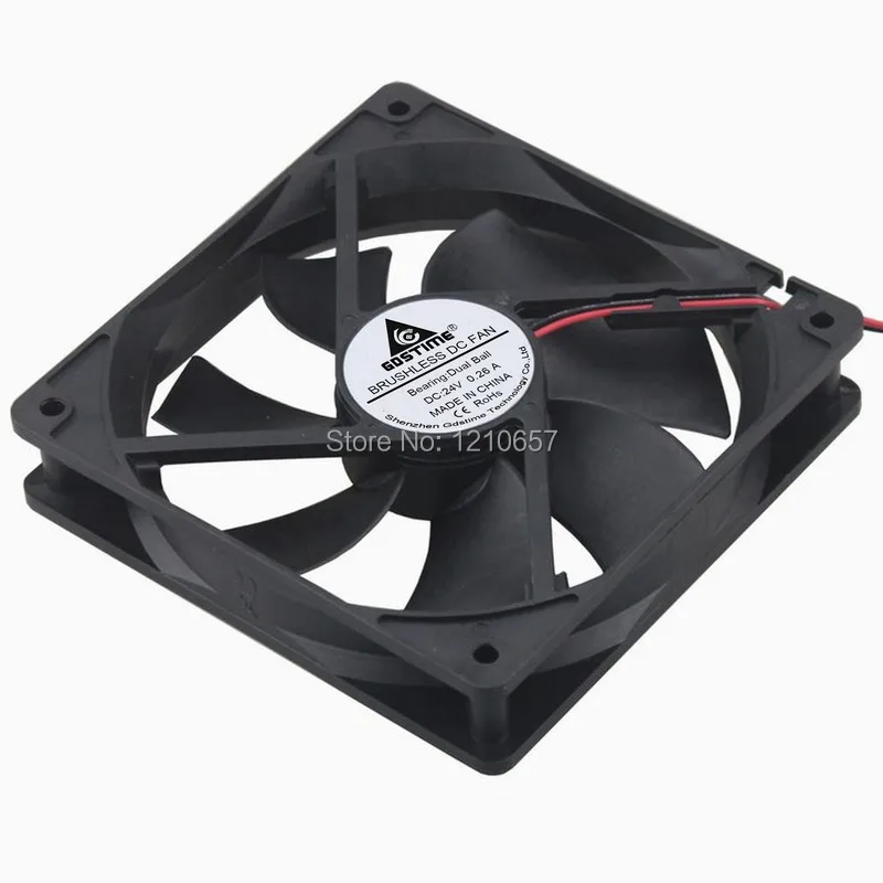 1pcs 120mm 120x120x25mm 12025 Ball Computer DC Cooling Case Fan Radiator 2Pin 24V