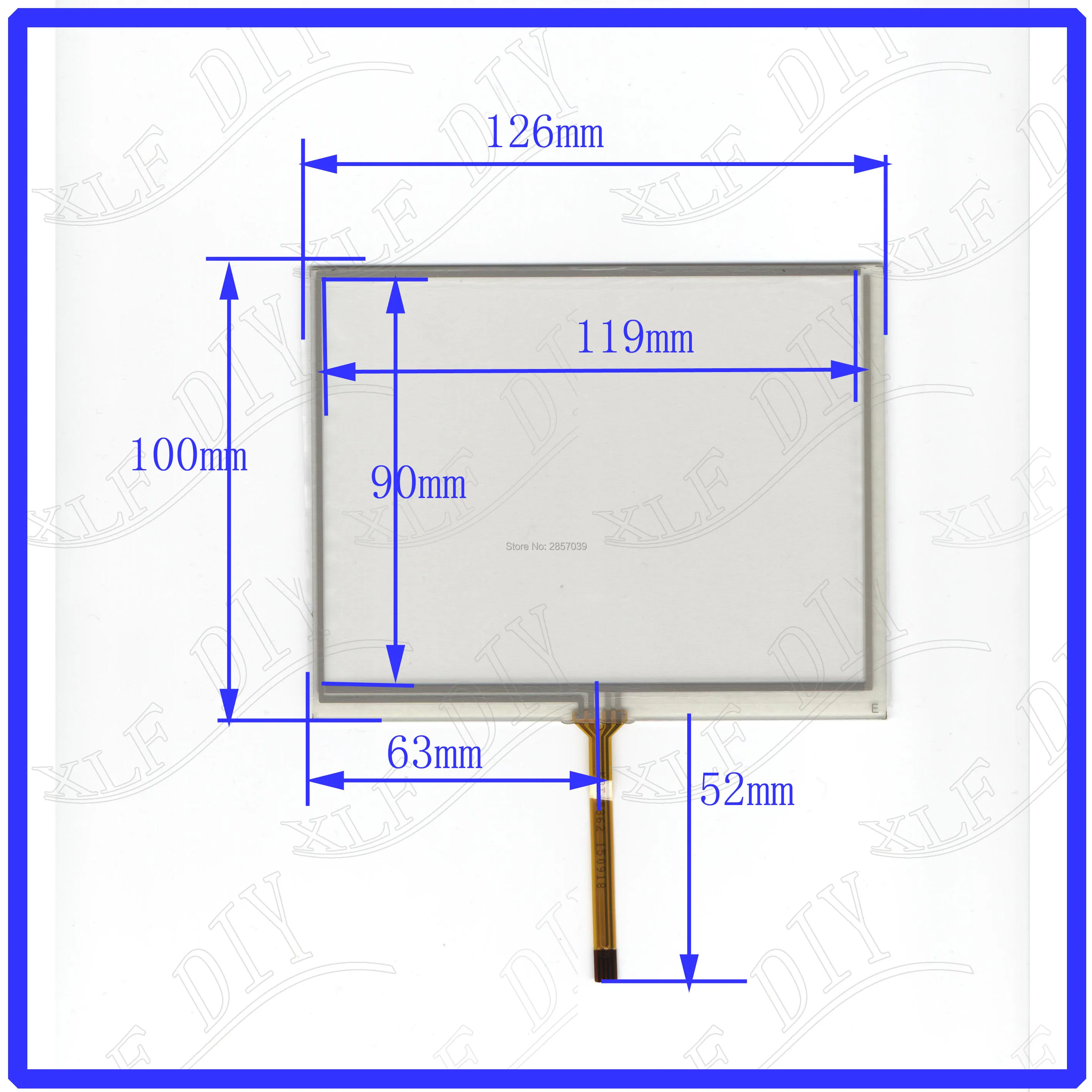 

KDT-586210PCS/LOT 126*100 5.6inch 4 lins Resistance Touch Screenglass touchsensor digitizer GLASS 126mm*100mm Industrial control