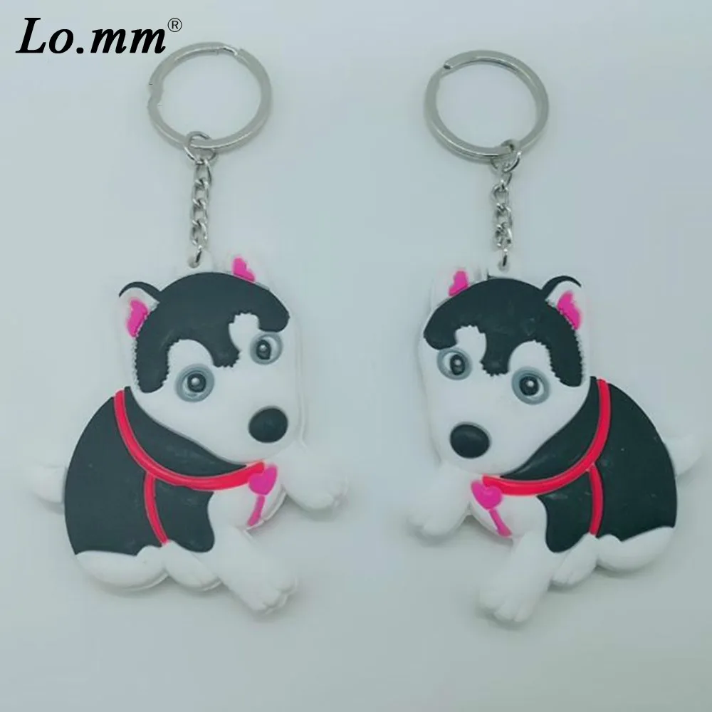 LLavero de perro husky Siberiano Alaskan Malamute para niños, llavero de PVC con personalidad, dibujos animados, juguetes de recuerdo