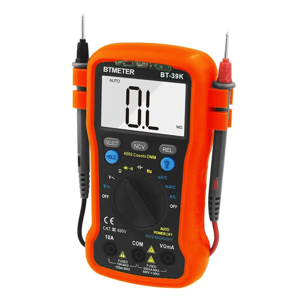 BTMETER Multimeter BT-39K Auto Range Digital Avometer Universal Meter 4000 Counts NCV,Diode,DC/AC Voltage Current