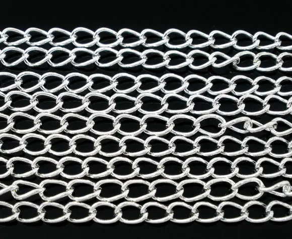 DoreenBeads 10M 은 도금 연석 체인 결과 5.5x3.5mm (B05736), 이우